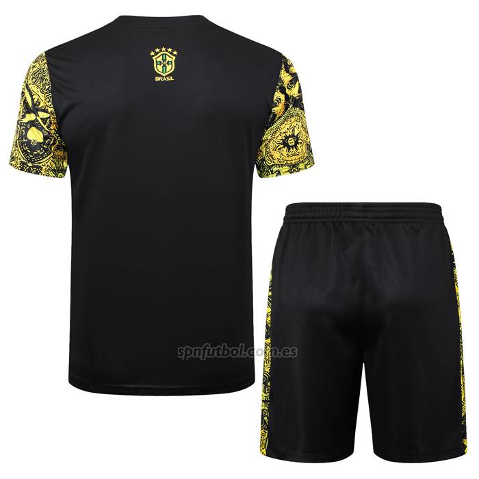 Chandal del Brasil Jesus Manga Corta 2024-2025 Amarillo - Pantalon Corto